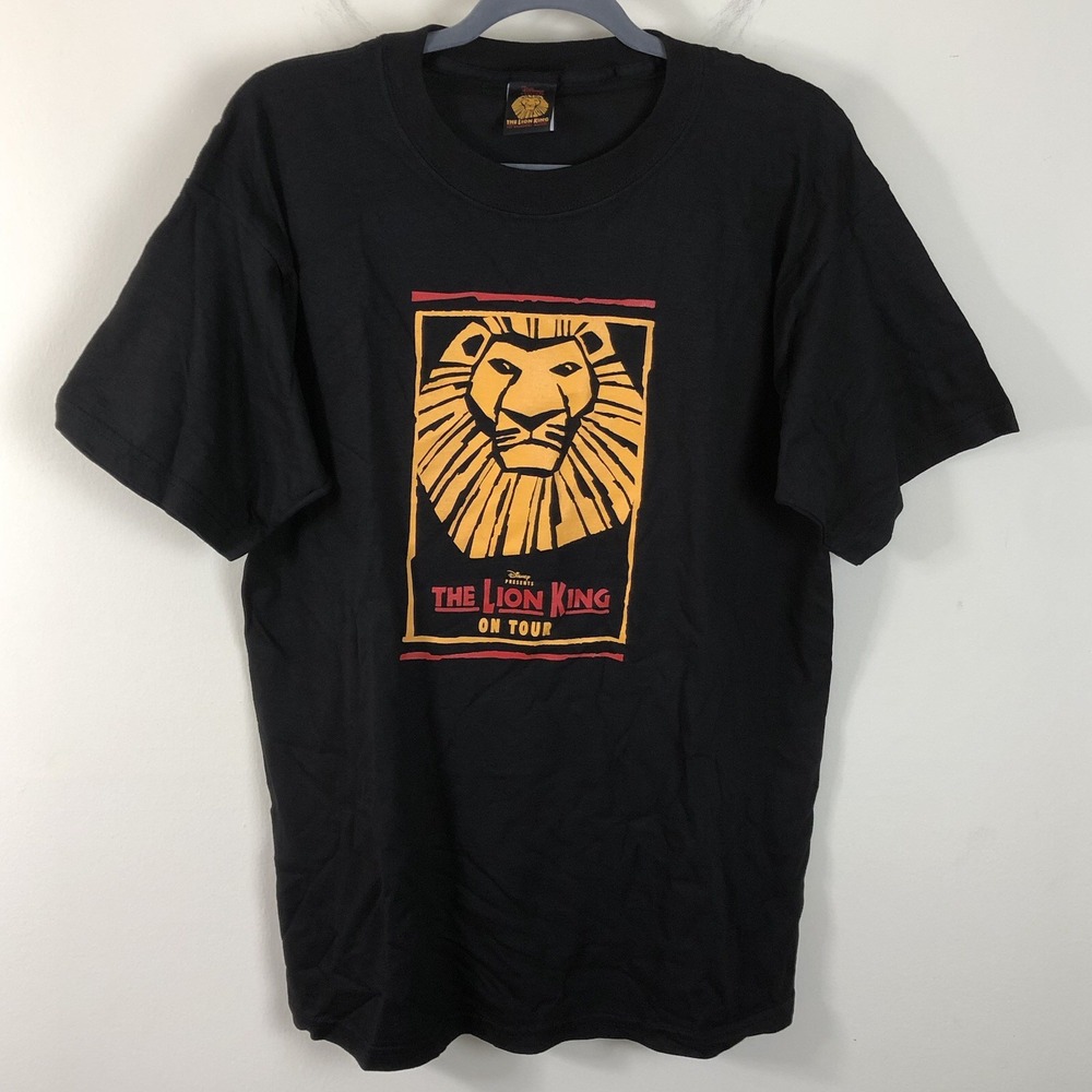 Vintage Disney Lion King Broadway On Tour Musical T-shirt Men's L Black Y2K
